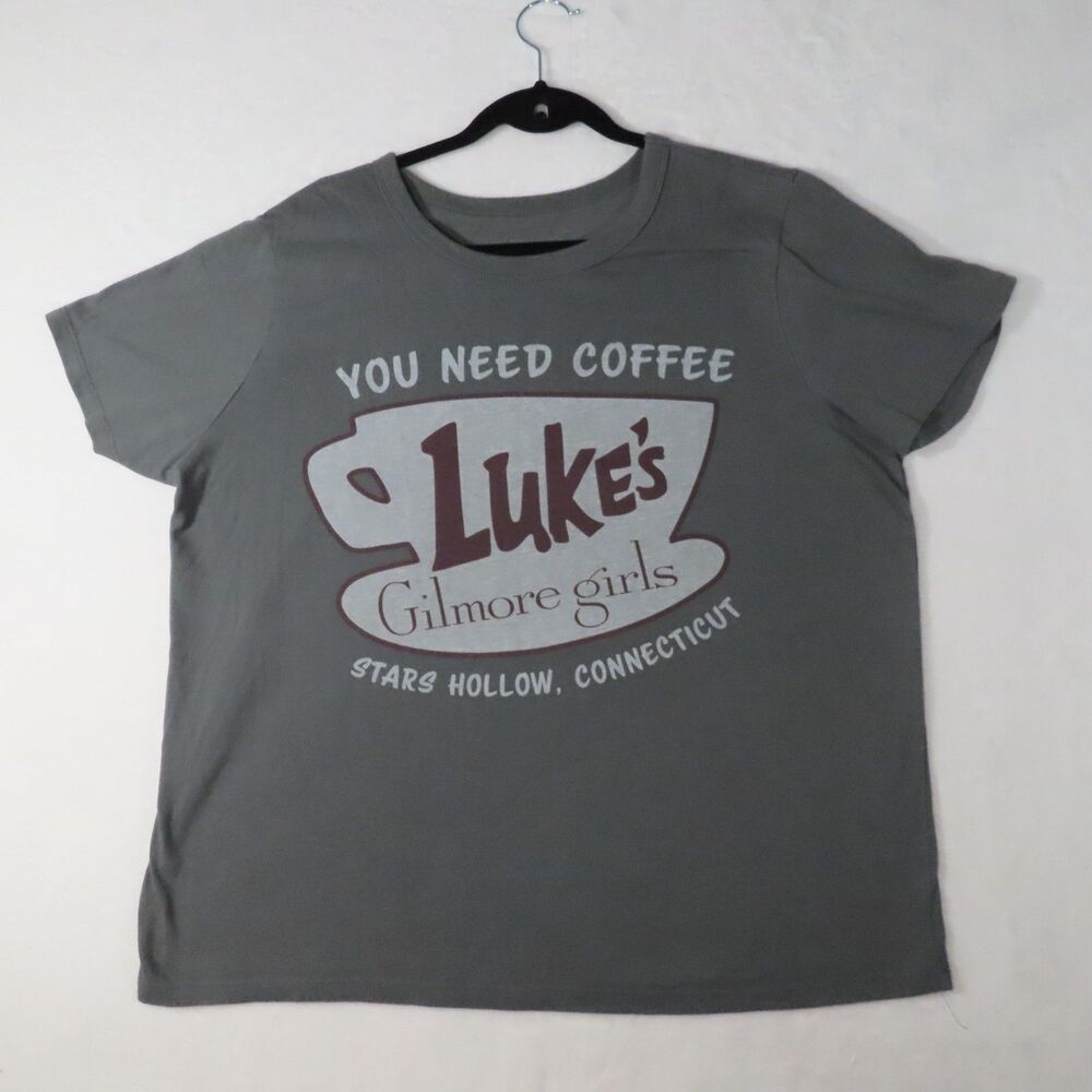 Gilmore Girls Lukes Diner Stars Hollow Graphic T-Shirt Grey XL